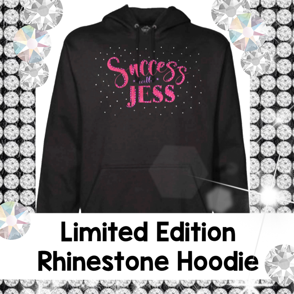 LIMITED EDITION Classic Hoodie with Glitter Print and Rhinestones!!!