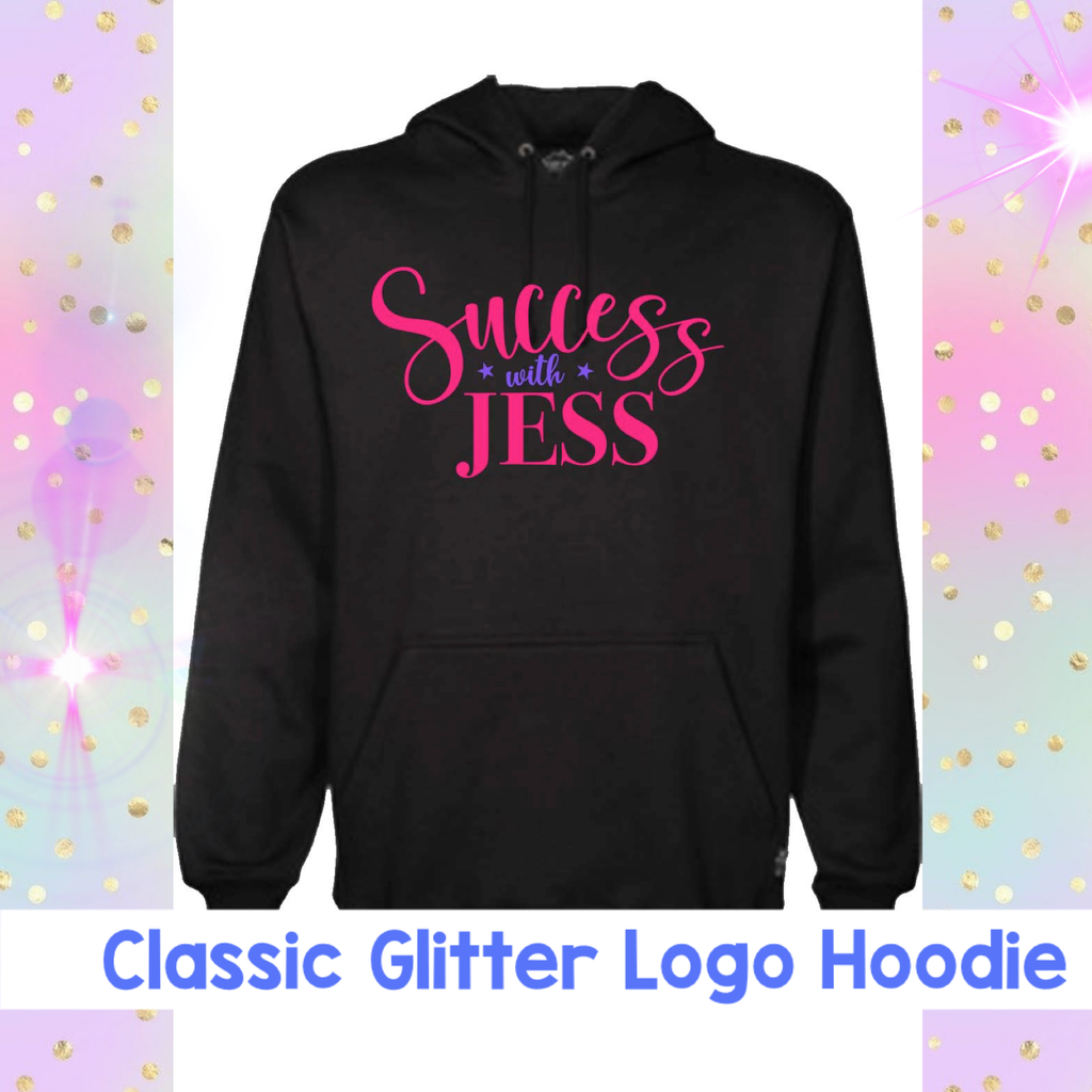 Classic "Success with Jess" Logo Hoodie with Glitter Print